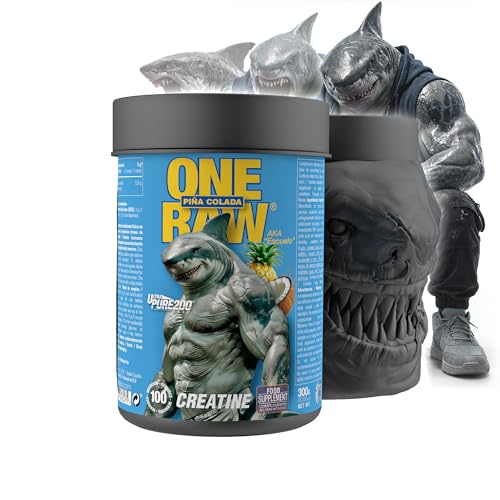 Creatina Monohidratada En Polvo. One Raw Creatina Ultra Pure 200 Mesh, Pre Y Post Entreno, Complemento Pre Training Y Pre Workout. Suplemento Alimenticio Para Deportistas. 300 G. Piña Colada