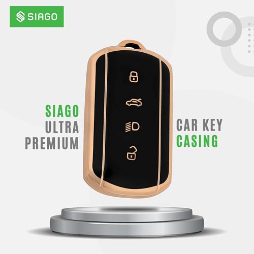 Image of SIAGO TPU Key Cover Compatible with Tata Curvv | Curvv EV Electric 4 Button Smart Key (Black)