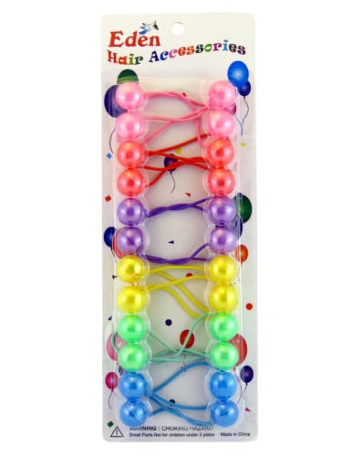 Eden Girls Twinbead Bubble Ponytail Holders - 12 Pcs.