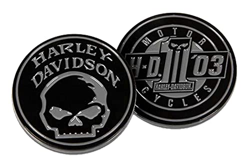 Harley-Davidson Willie G Skull & #1 Skull Metal Challenge Coin - Black, 1.75 in.