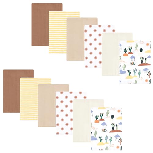 Image of Hudson Baby Unisex Baby Flannel Burp Cloth 12pk, Fun Desert, One Size