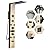 Homevacious 5 In 1 Shower Panel System,LED Rain Waterfall Shower Head and Adjustable Massage Body Jets,3 Settings Handheld Head and Tub Spout,Stainless Steel Bathroom Shower Panel Polished Gold
