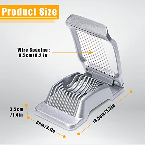 Sinnsally Eierschneider Edelstahl Spülmaschinenfest Eierteiler Kartoffelschneider Eierharfe Erdbeerschneider Eieraufschläger Mozzarella Schneider Metall Eierpiekser Eierschüttler Egg Slicer(Silber) 5