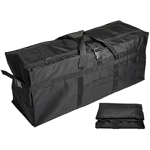 Long Travel Duffle Bag,Foldable Extra Large Duffel Bags,Carry on Travel Bag For Camping/Moving Boxes/Tent/Surfboards/Photography Equipment Storage Bag (197 Liter, Black) Cover
