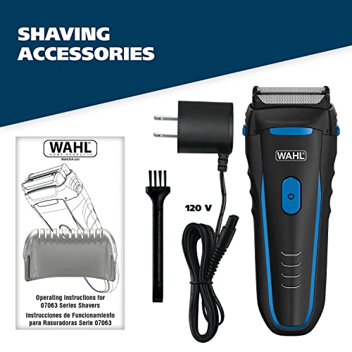 Wahl Groomsman Electric Shaver Rechargeable Wet/Dry Waterproof Electric Razor For Cordless Men's Shaving & Grooming - Lithium Ion With Long Run Time & Quick Charge – Model 7063 #TOP2