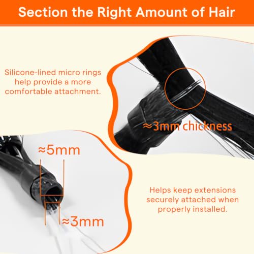 Image of Full Shine Micro Link Human Hair Extensions, 24 Inch 50g 50s Jet Black