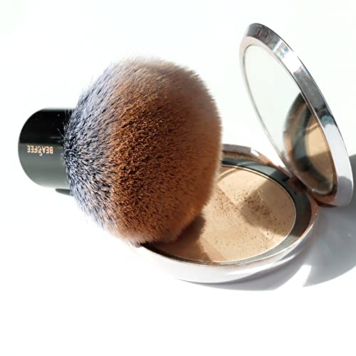 Kabuki Foundation Brush Large Powder Make up Brushes Dome Blusher Brush Loose Powder Brush Bronzer Brush, Synthetic Bristles Grab Powder Even Blusher Brush- Black - Image 8