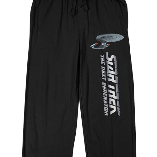 Star Trek: The Next Generation Logo and Enterprise Men's Black Sleep Pants2