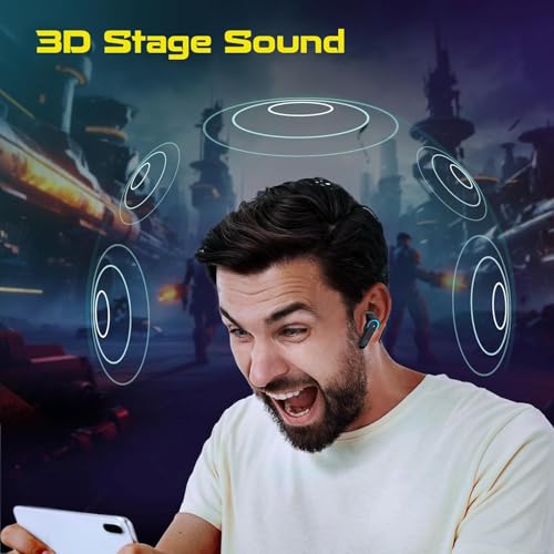 Image of CrossBeats Fury Max Gaming TWS in-Ear Buds |100hr Playtime Bluetooth Earphones | RGB Lights | BT v5.4 | 30ms Low Latency | 360 Spatial Audio | 3D Sound Stage | 6 mics AI ENC | Dual EQ Modes(Black)