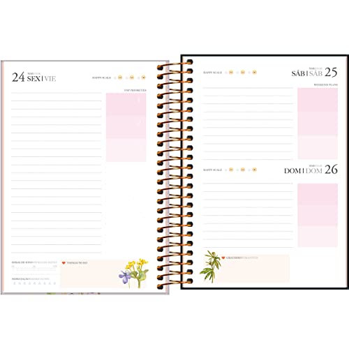 Agenda Espiral Diária 14 x 20 cm Le Vanille 2023 - Capa Lilas - Love Is All - Tilibra