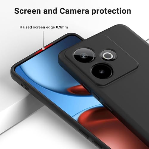 Image of Back Cover for Realme GT 7 5G / GT 7T 5G | Full Camera Protection | Premium Liquid Silicon Case | Flexible Bumper Case for Realme GT 7 5G / GT 7T 5G (Black)