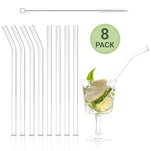 Preisvergleich Produktbild Glas Strohhalme, 8er Set