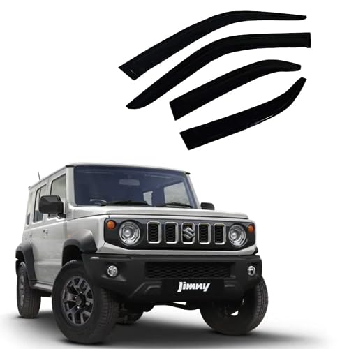 Image of Premium Non-Breakable Car Window Door Visor /Rain Guard /Wind Deflector Compatible for (Maruti jimny (Set of 4))