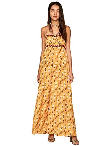 Pepe Jeans - Angie - PL952645 - Vestido Largo Boho DE Tirantes Estampado - para Mujer