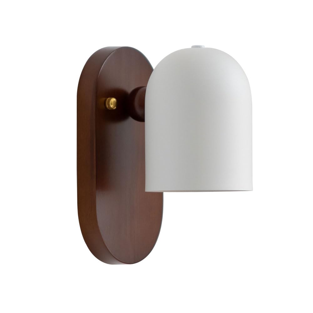 JISHUBO E26 Light Source Iron Wall Light, Hardwired Indoor Wall Sconce, Modern Industrial Style Wood Base Wall Lamp, Restaurant Corridor Living Room Decoration Light Fixtures