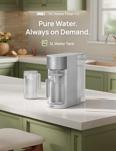 Image of DREO Reverse Osmosis Water Filter Countertop, RO Filtration System, 3:1 Pure to Drain, TDS & Filter Life & 2 Autofill Pitchers, Install-Free, Self-Cleaning Water Purifier, RO Water Filter