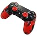 Produktbild DOTBUY 1 x PS4 Dicker Hälfte Silikon Schutzhülle Sleeve + 2 Analog Cups Silikon Thumb Grips für Sony Playstation 4 Controller - Bundle (Camo Red)