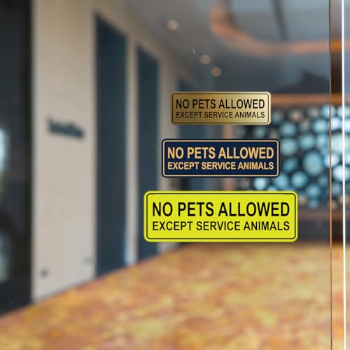 Panneau No Pets Allowed Except Service Animals pour l'accès des chiens guides