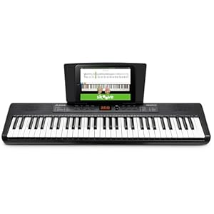 Alesis Melody 61 Keyboard Piano für Einsteiger mit 61 Tasten, Lautsprechern, Tablet-/Notenablage, 300 Sounds und Musiklektionen