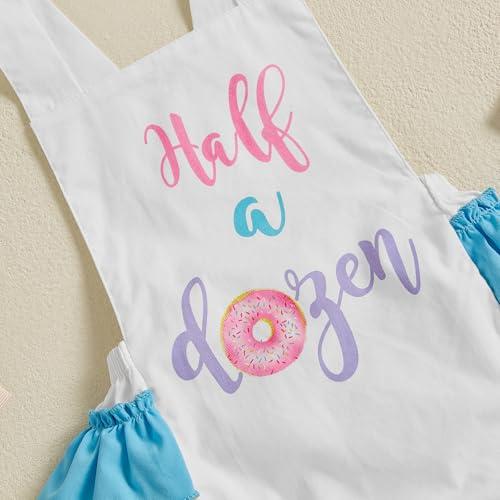 Bagilaanoe Baby Girls Birthday Clothes Sleeveless Letter Donut Print Romper with Bow Headband and Leg Warmers3