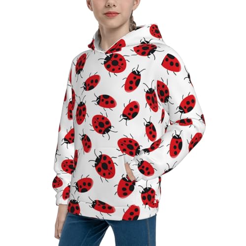 Colorful Ladybird Kid Hoodies Boys Sweatshirts Girls Pullover with Pocket2