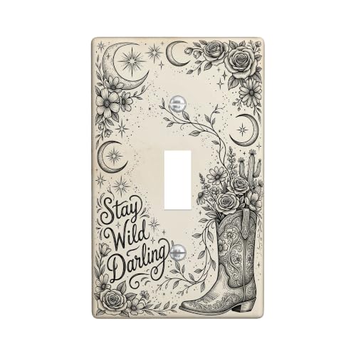 Western Bohemian Cowboy Boot Quote Toggle Switch Plate