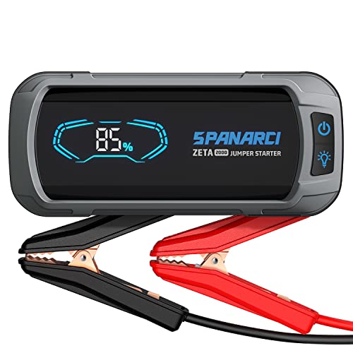Spanarci Zeta2000 Battery Jump Starter, 2000A Portable Jump Box For Car Battery, 12V Battery Booster For Up To 8.0L Gas And 6.5L Diesel Engines, Lithium Jump Starter With Lcd Display (Blue) #TOP1