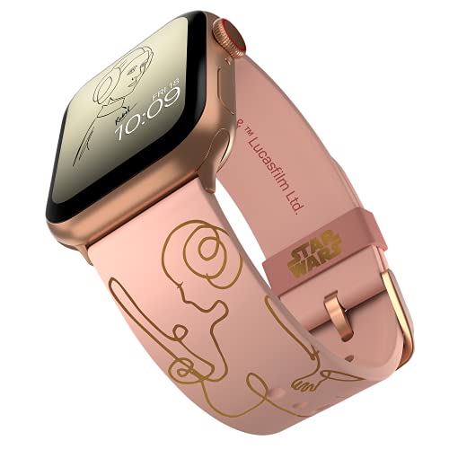Star Wars - Leia Organa Rose Gold Smartwatch Band - Officially Licensed, Compatible with Every Size & Series of Apple Watch (watch not included)
