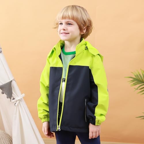Image of Waterproof Kids Rain Jackets With Hood,Lightweight Toddler Raincoat For Boys Girls,Kids Clothes Windbreaker Jacket
