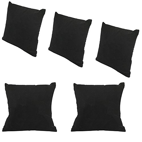 Prolinemax 5 Pc 4'' x 4'' Black Velvet Jewelry Bracelet Watch Pillow Display