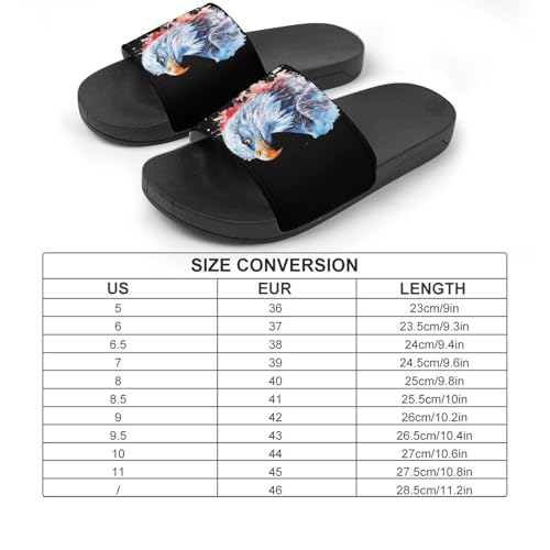 Bald Ea-gle Watercolor House Sandals Non-Slip Bathroom Slippers Beach Summer Shoes for Men Women2