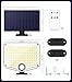 MoKo Motion Sensor Outdoor Lights - 222 LED Super Bright Solar Lights Outdoor with Remote Control & 16.4 Ft Cable 3000mah Waterproof Flood Lights Outdoor for Wall Patio Yard Garage Garden, 3 Pack