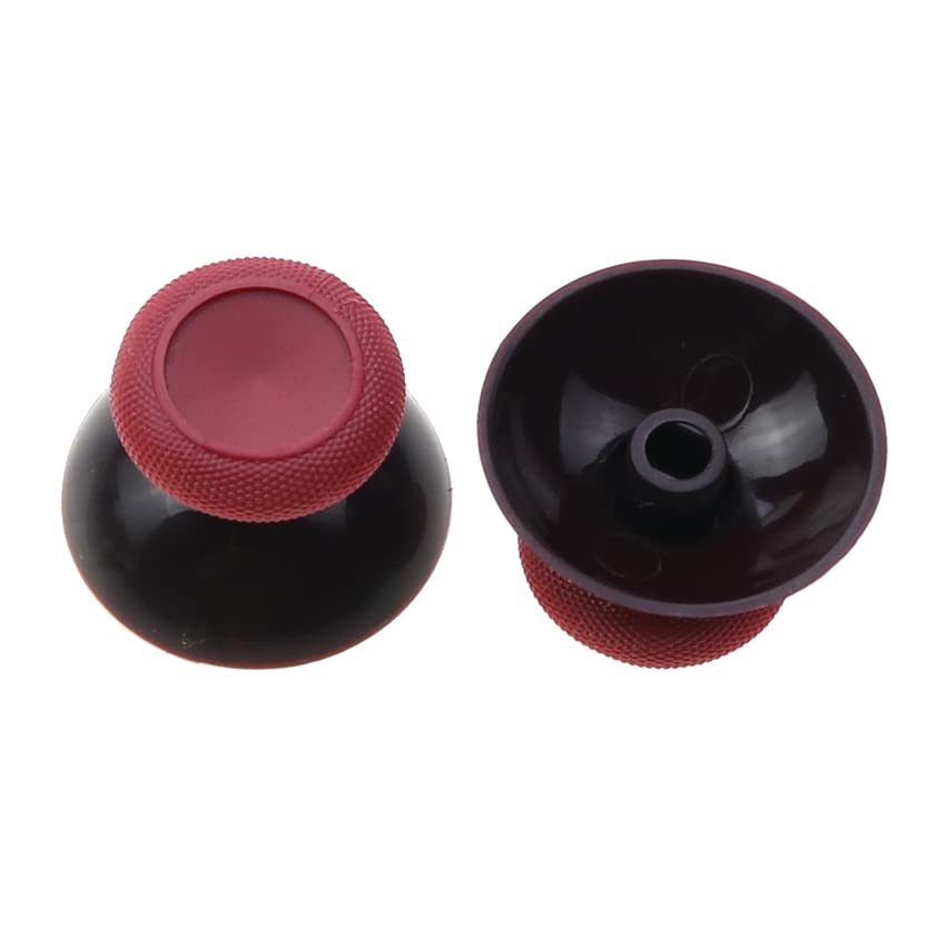 Image of 2 x 3D Analog Thumb Sticks Grip Joystick Cap for Xbox One ThumbSticks Cover for Xbox Series X S Controller, for Xbox One Slim Elite 3D Analog Thumb Sticks Grip (Wine Red)