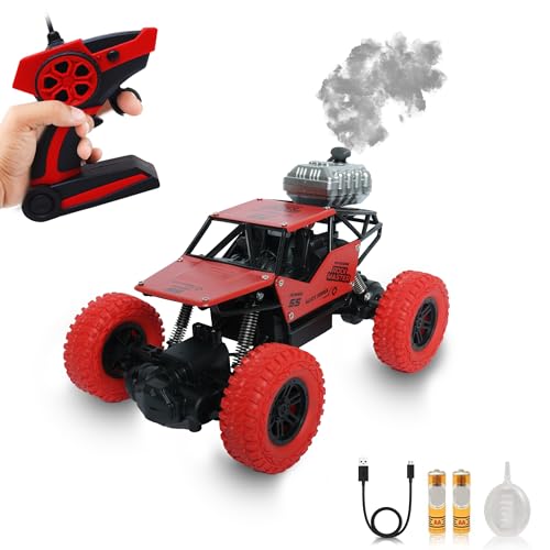 Image of Wonder Remote Control Rock Master /Crawler with Smoke, Monster Car for Kids Monster Truck Rock Climbing Car Toy for Kids (Red2)