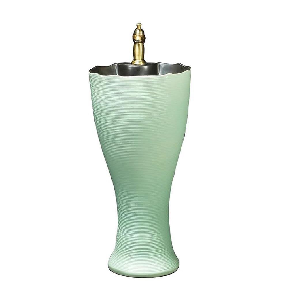 WDSOPK Pedestal Sinks Outdoor Courtyard Bath Basin Garden Art Column Washbasin Hotel Ceramic Bathing Pool Bathroom Sink