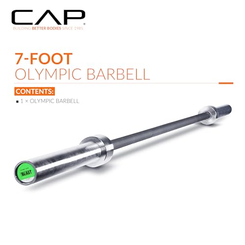 CAP The Beast 7FT Olympic Barbell, Pro Series Weight Bar, 1,200 lb Capacity