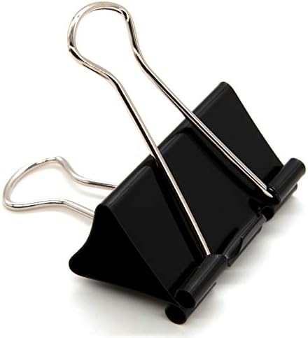 Coofficer Extra Large Binder Clips 2-Inch (24 Pack), Big Paper Clamps for Office Supplies, Black