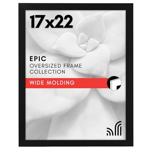 Americanflat 17x22 Picture Frame with Polished Plexiglass - Black Picture Frame - Wide Photo Frames Made of Engineered Wood for Vertical or Horizontal Wall Display - Epic Collection - Black