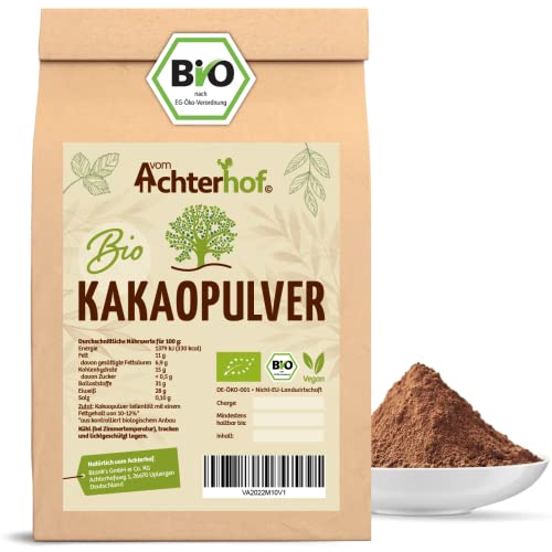 Kakao Pulver Bio 1000g | Kakao-Pulver mit feinstem Aroma | naturbelassen und nicht alkalisiert | vom Achterhof