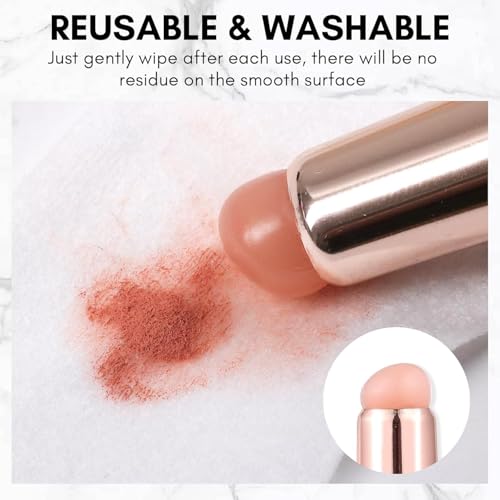 Image of INOG Silicone LipBrush Silicone LipApplicator with Cap Elastic Siliconee LipBalm Applicator Reusable LipMask Applicator LipSmudge Brush for Lipstick LipGloss Lip Tint LipMask LipMakeup Brush (1pcs Rose Pink)