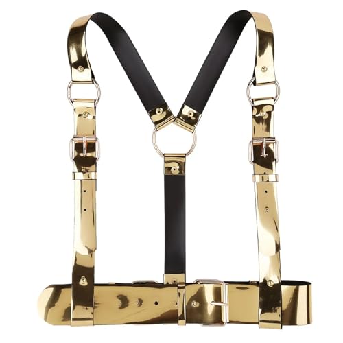 Harness For Mens Womens Hot Punk Waist Braces Leather Y Shape Body Waist Belts With Metal O-rings Cosplay Bar Costume4