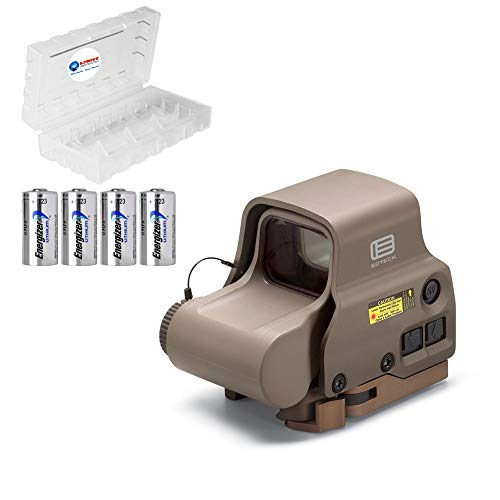 EOTECH EXPS3-0 Tan Holographic Red Dot Weapon Sight, Battery Case, and 4 Extra Battery Bundle