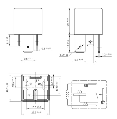 Relais SLDH-24VDC-1A V7-1A-24V-80A à 4 broches pour circuits automobiles - 3