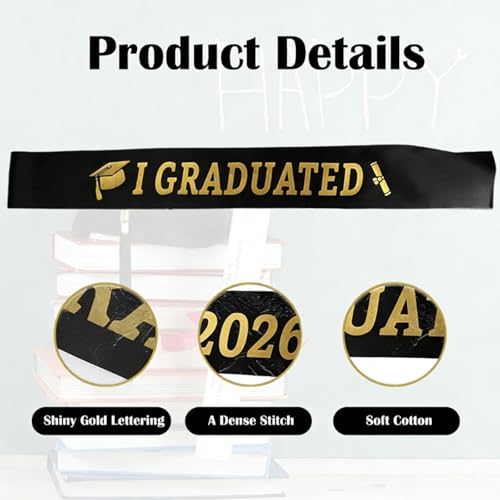 YEWCEP Graduation Hat, Unisex-Erwachsene Abschlusskappe, Abschlusshut mit Quaste, Verstellbar, für Abschlussfeiern von Studium, Uni, College, Abitur, Schule, Unisex (Schwarz)