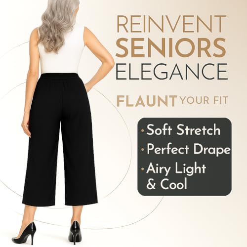 Linebalm Pants for Senior, Linebalm Perfect Drape High Rise Pull-On Stretch Pants Petite, Breathable and Soft2