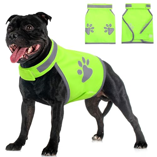 SUNFURA Dog Reflective Safety Vest, High Visibility Adjustable Dog Hunting Harness Vest for Outdoor...
