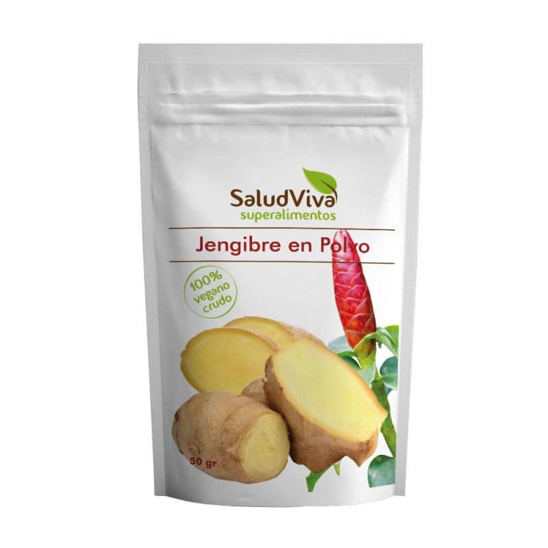 Jengibre en Polvo Bio 50g | Salud Viva | Especia Ecológica | Ideal para Infusiones, Cocina Asiática, Smoothies y Repostería | 100% Natural y Vegano