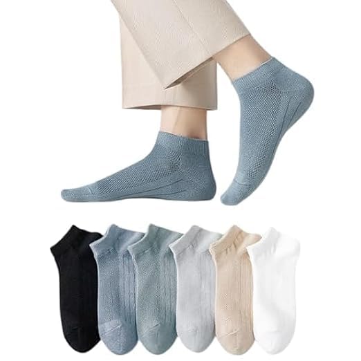 Men's Premium Cotton Mesh Ankle Socks | Advanced Breathable Ultra-Lightweight Sports Short Socks | Low Cut Running Gym Sneaker Socks Value Multi-Pack Combo - Pack of 6 Pairs (Multicolor)-image-26