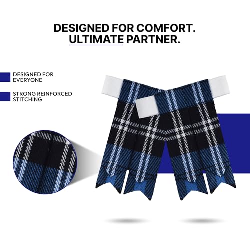 Image of Scottish Tartan Kilt Flashes with Elastic Adjusters