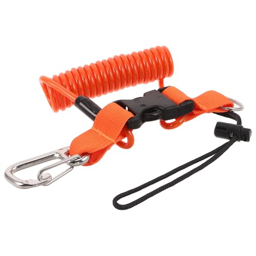 Evite la pérdida de su cámara con este cordón retráctil de buceo de acero naranja